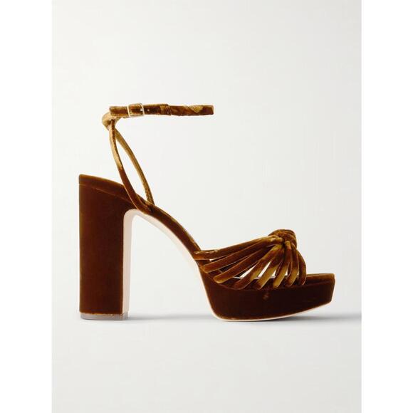 NEW LOEFFLER RANDALL women's rivka knot platform sandal in dark brown